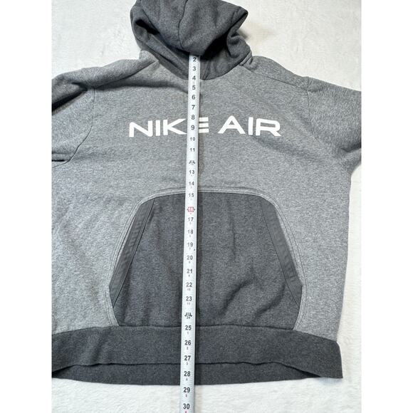 Nike Air Chest Hit Fleece Pocketed Hoodie Silver/Gray Pullover Mens XL - Picture 8 of 8